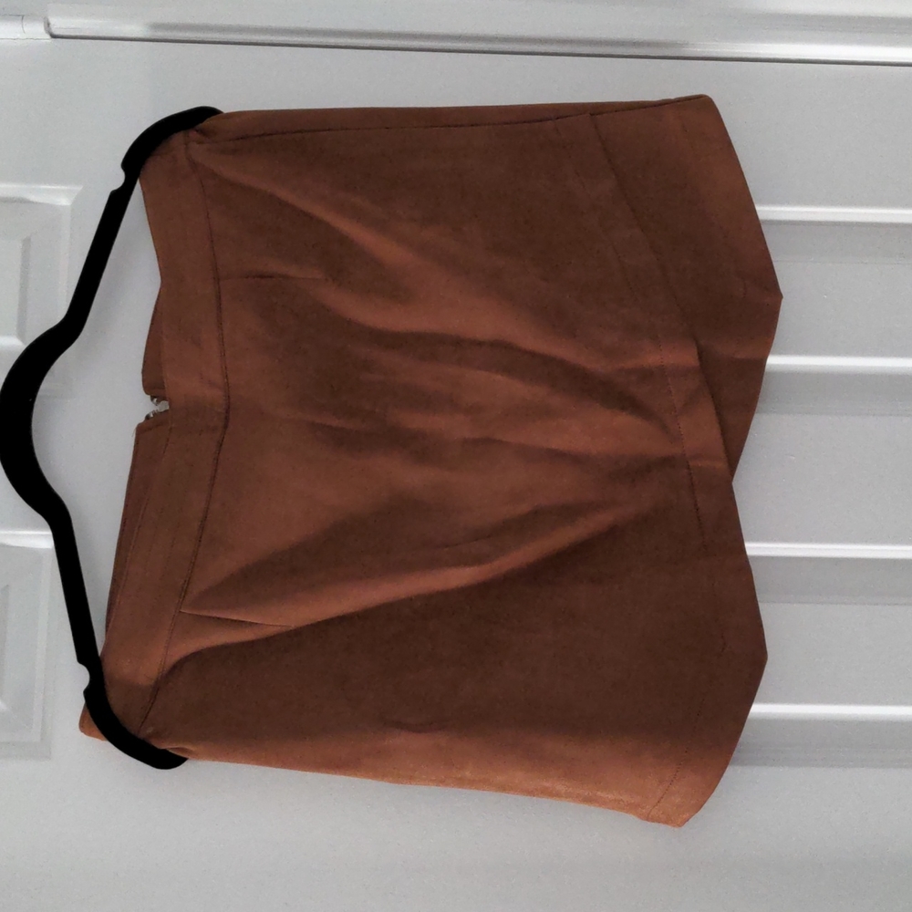 Faux Suede Skirt in Camel Size 10